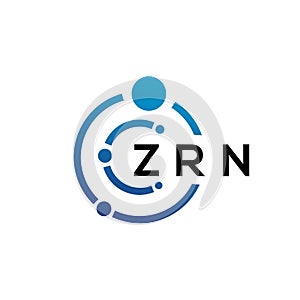 ZRN letter technology logo design on white background. ZRN creative initials letter IT logo concept. ZRN letter design photo