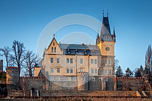 Zruc nad Sazavou, Czech Republic - A beautiful Gothic castle in Zruc nad Sazavou in winter. Central Bohemia region of