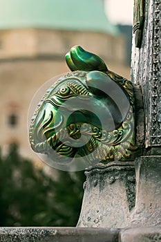 Zsolnay eozin fountain in Pecs city, Hungary