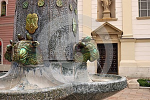 Zsolnay fountain landmark Pecs