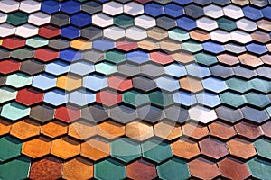 Zsolnay honeycomb roof tiles