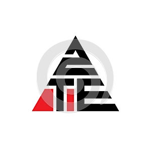 ZTE triangle letter logo design with triangle shape. ZTE triangle logo design monogram. ZTE triangle vector logo template with red