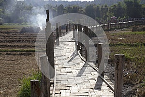 Zu Tong Pae bamboo bridge in Mae Hong Son, Thailand