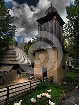 Rare wooden folk houses in Zuberec.Slovakia