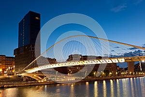 Zubizuri bridge, Bilbao, Bizkaia, Spain