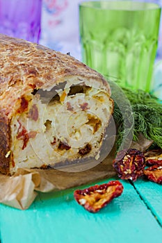 Zucchini bread with cheese