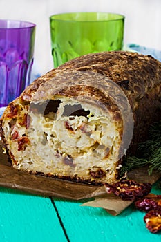 Zucchini bread with cheese