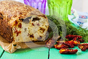 Zucchini bread with cheese