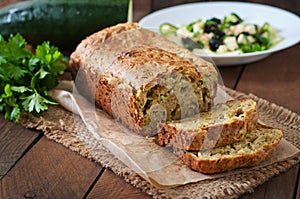Zucchini bread with cheese