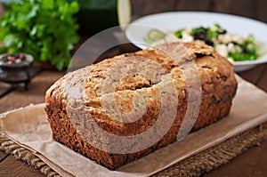 Zucchini bread with cheese