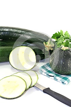 Zucchini on a checkered napkin