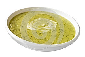 Zucchini or Courgette Soup on White