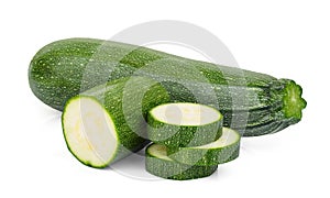 Zucchini cucumber isolated on white