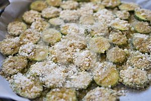 Zucchini gratin with parmesan and breadcrumb