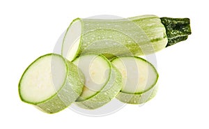 Zucchini isolated on white background