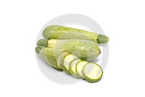 Zucchini isolated on white background. Fresh vegetable marrow isolated on white background