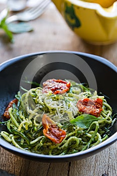 Zucchini Pasta in Pesto sauce