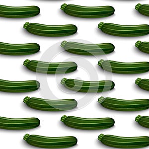 Zucchini on white background.