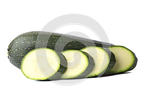 Zucchini sliced isolated