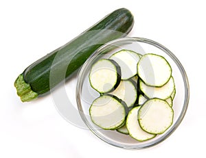 Zucchini slices on top bowl