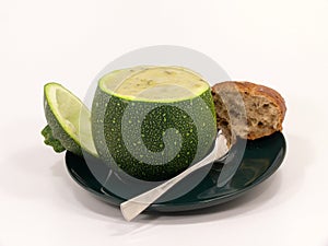 Zucchini soup in the fruit