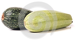 Zucchini and squash isolated on white background