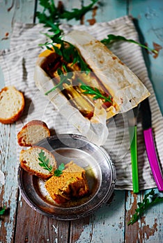 Zucchini terrin..selective focus