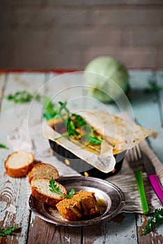 Zucchini terrin..selective focus