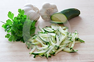 Zucchini whit garlic and parsley