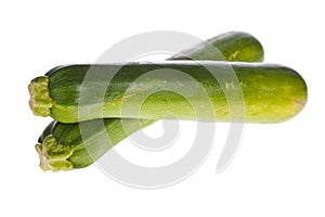 Zucchinis or courgettes isolated