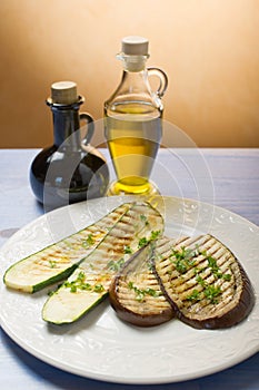 Zucchinis and eggplant grilled photo