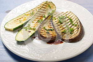 Zucchinis and eggplant grilled photo