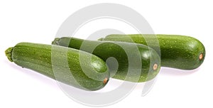 Zucchinis isolated on white background