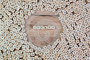 Zucker, German text for diabetic, word in letters on cube dices on table photo