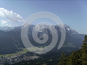 Zugspitze massif in Wetterstein mountains in Bavaria, Germany