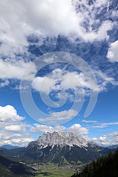 Zugspitze Mountain from Lermoos. Tyrol. Austria