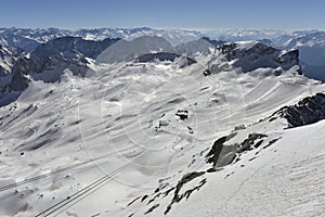 Zugspitze Mountain`s Skiing Area