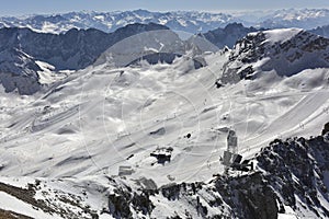 Zugspitze Mountain`s Skiing Area