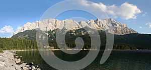 Zugspitze, Waxensteine and lake Eibsee (Germany)
