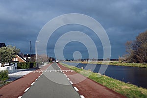 The Zuideinde, a connecting road between Zevenhuizen and Rotterdam along the Ringvaart of the Zuidplaspolder