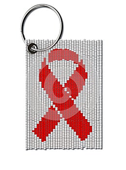 Zulu Bead Aids Ribbon Keyring