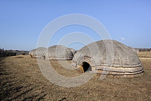 Zulu beehive huts.