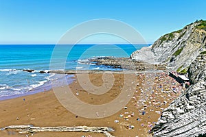 Zumaia Beach, Gipuzkoa, Basque Country. SPAIN.