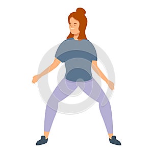 Zumba dancer icon cartoon vector. Fitness female