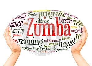 Zumba Fitness word cloud hand sphere concept