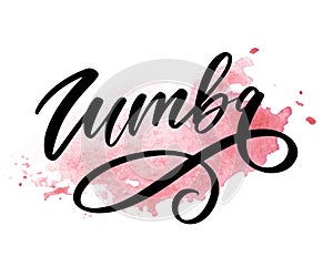 Zumba letter lettering calligraphy dance vector brush