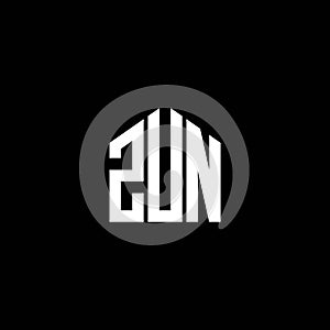ZUN letter logo design on BLACK background. ZUN creative initials letter logo concept. ZUN letter design photo