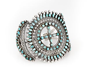 Zuni Turquoise Cluster Bracelet.