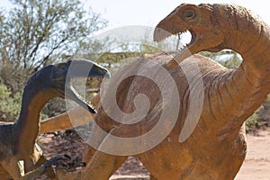 Zupaysaurus and Coloradisaurus dinosaurs - Talampaya cayon Argentina