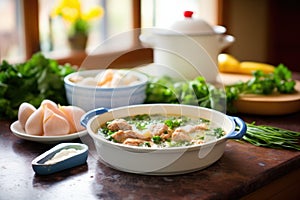 zuppa toscana in traditional italian kitchen setting